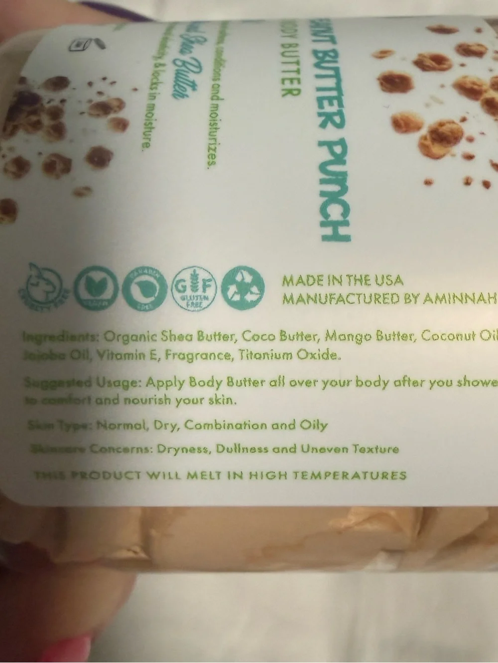 Aminnah “Reese Peanut Butter Punch”Whipped Body Butter! New